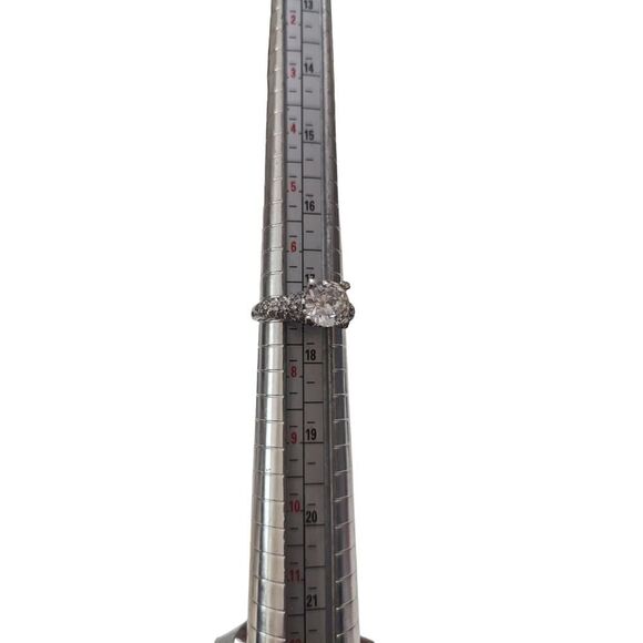 925 Sterling Silver Cubic Zirconia‎ Solitaire Ring Vintage Size 7 - Picture 6 of 7